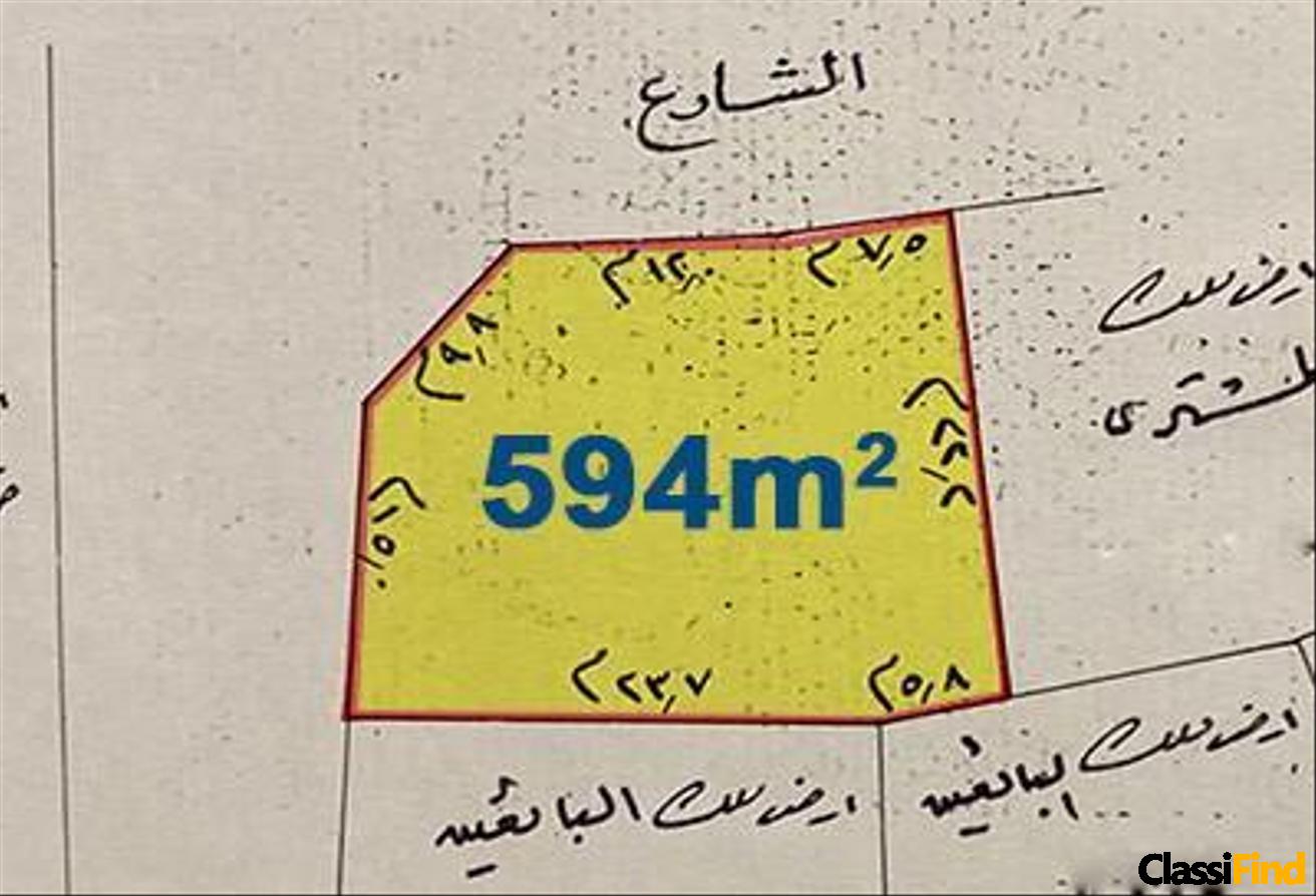 أرض سكنية (RB) للبيع في الجنبية، بمساحة 594 م²