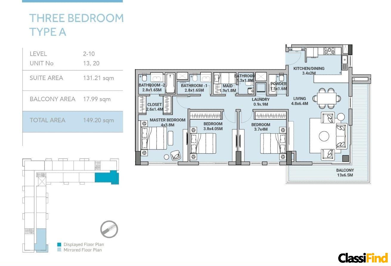 3br Directly Beach+ pool view-2years payment plan