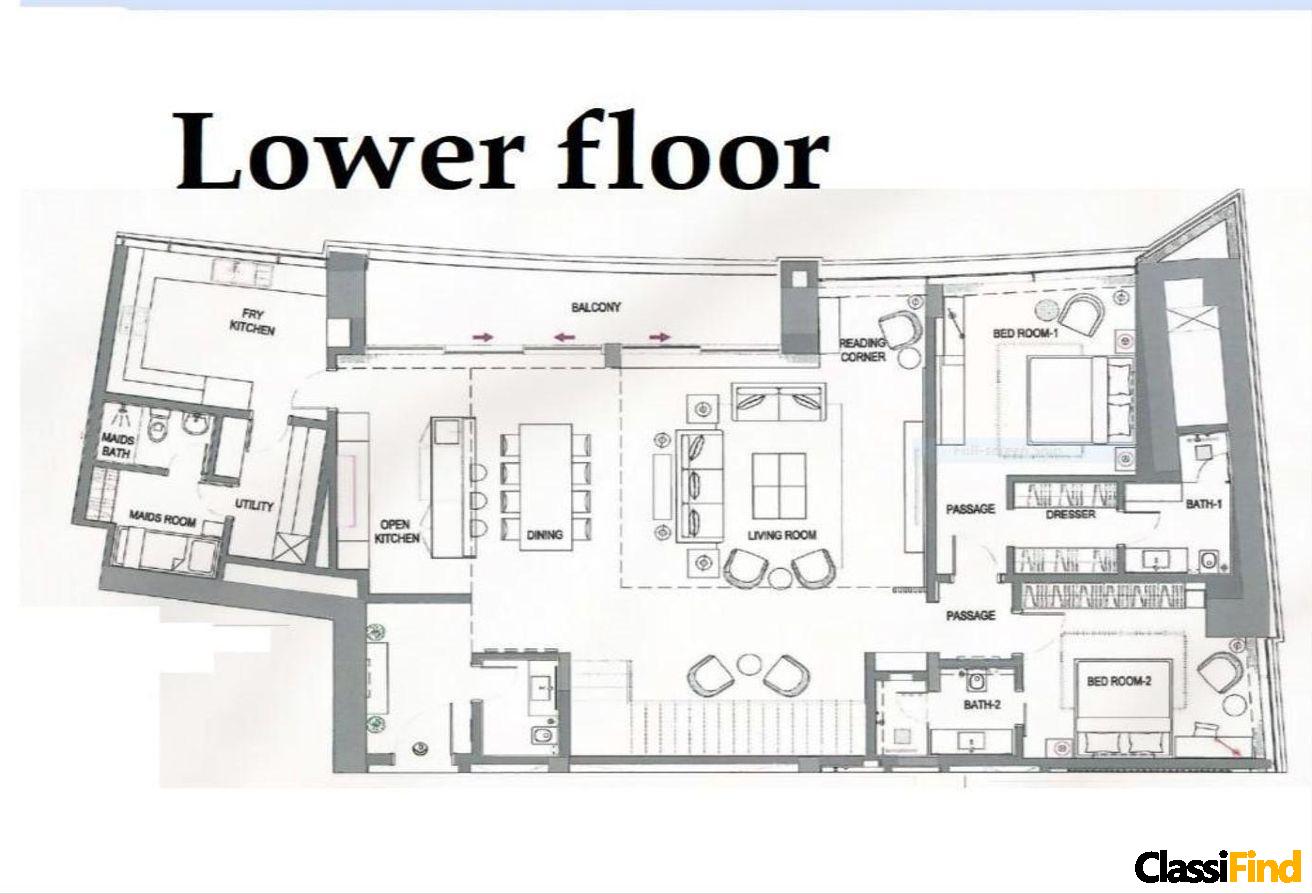 4 BR Furnished Apartment with Water View