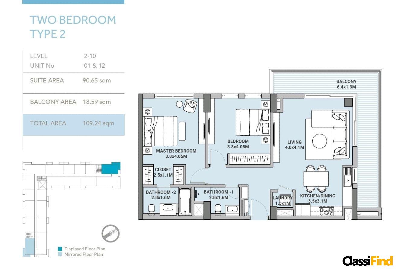 2br apart with Beach access-2 years Payment plan