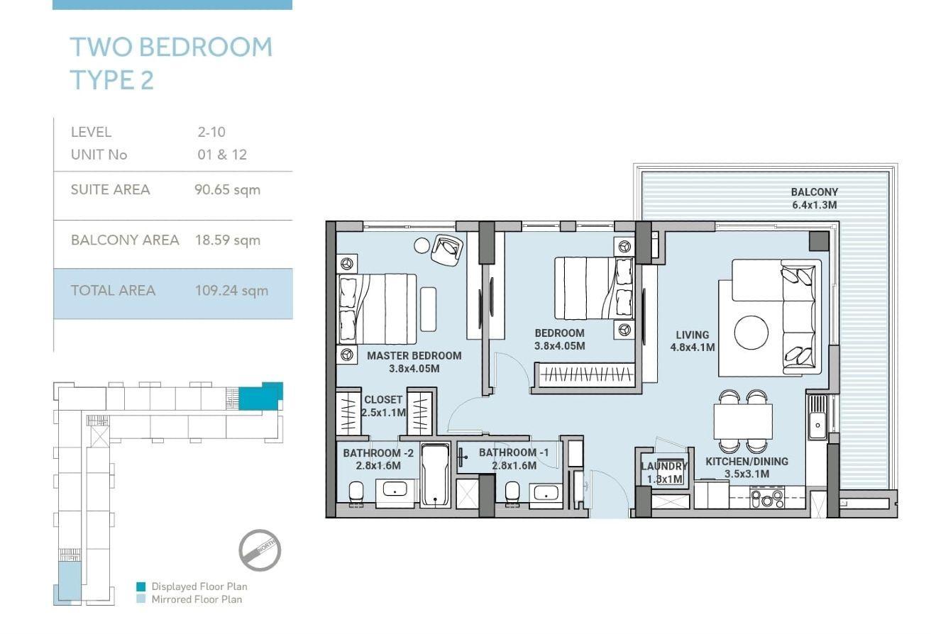 2br apart with Beach access-2 years Payment plan