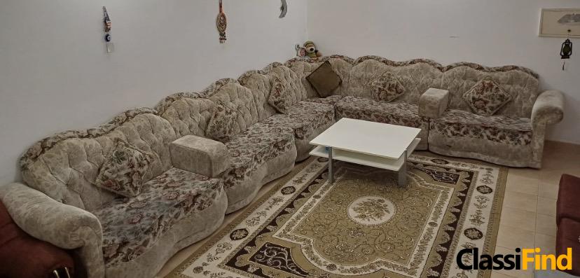 Elegant 12-Seater Used Sofa Set with Modern Coffee Table for Sale