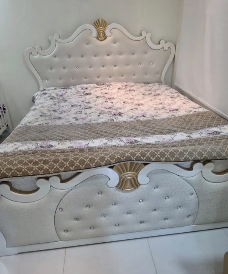 Luxury White and Gold Bedroom Set, Nearly New, for Sale