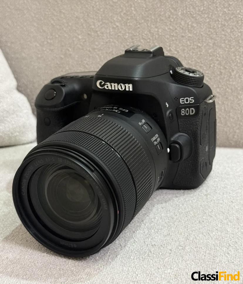 Canon 80D Camera – Lightly Used with 18-135mm Lens, Excellent Condition