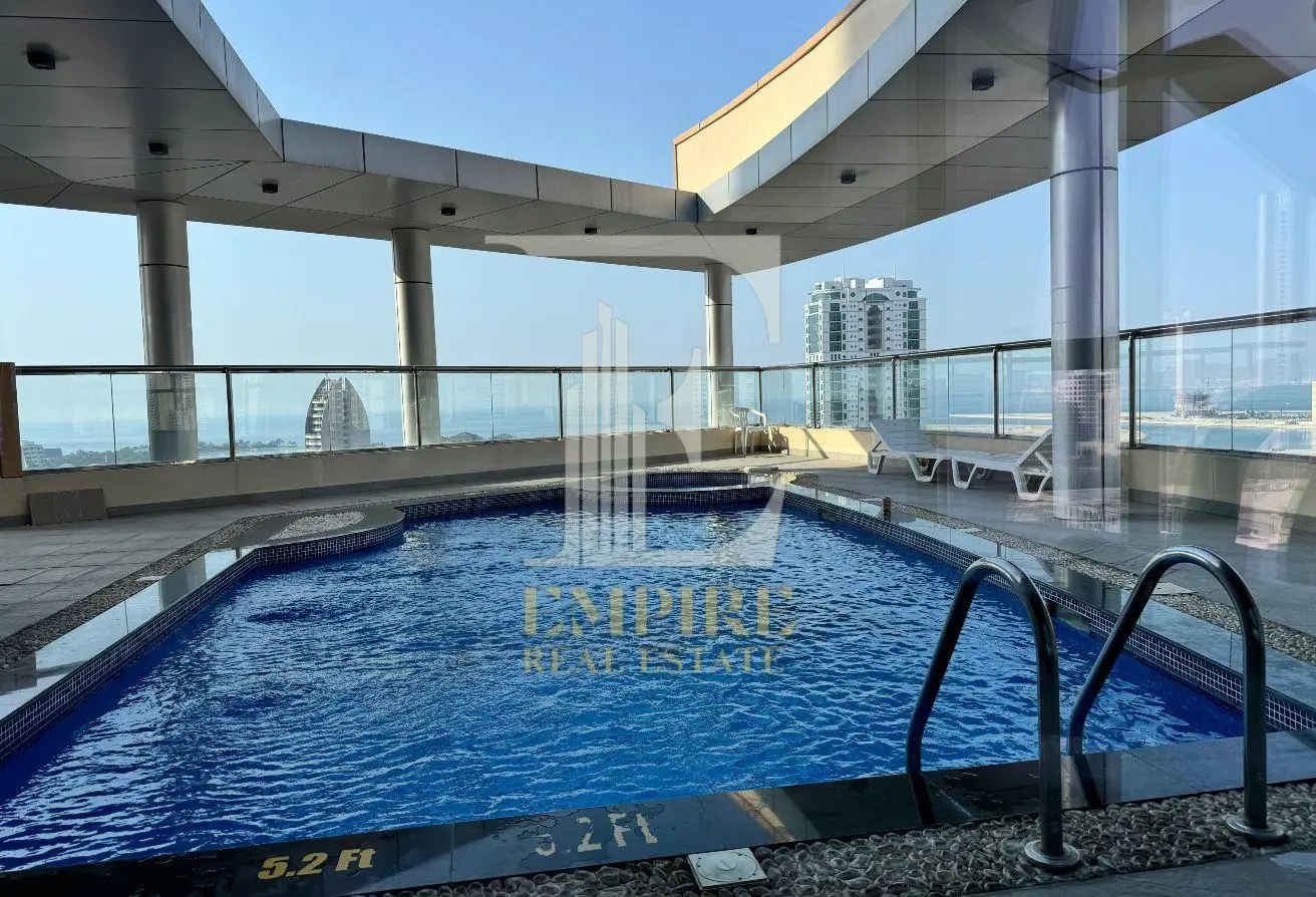 Spacious Studio for Rent in Seef with High Floor Sea View