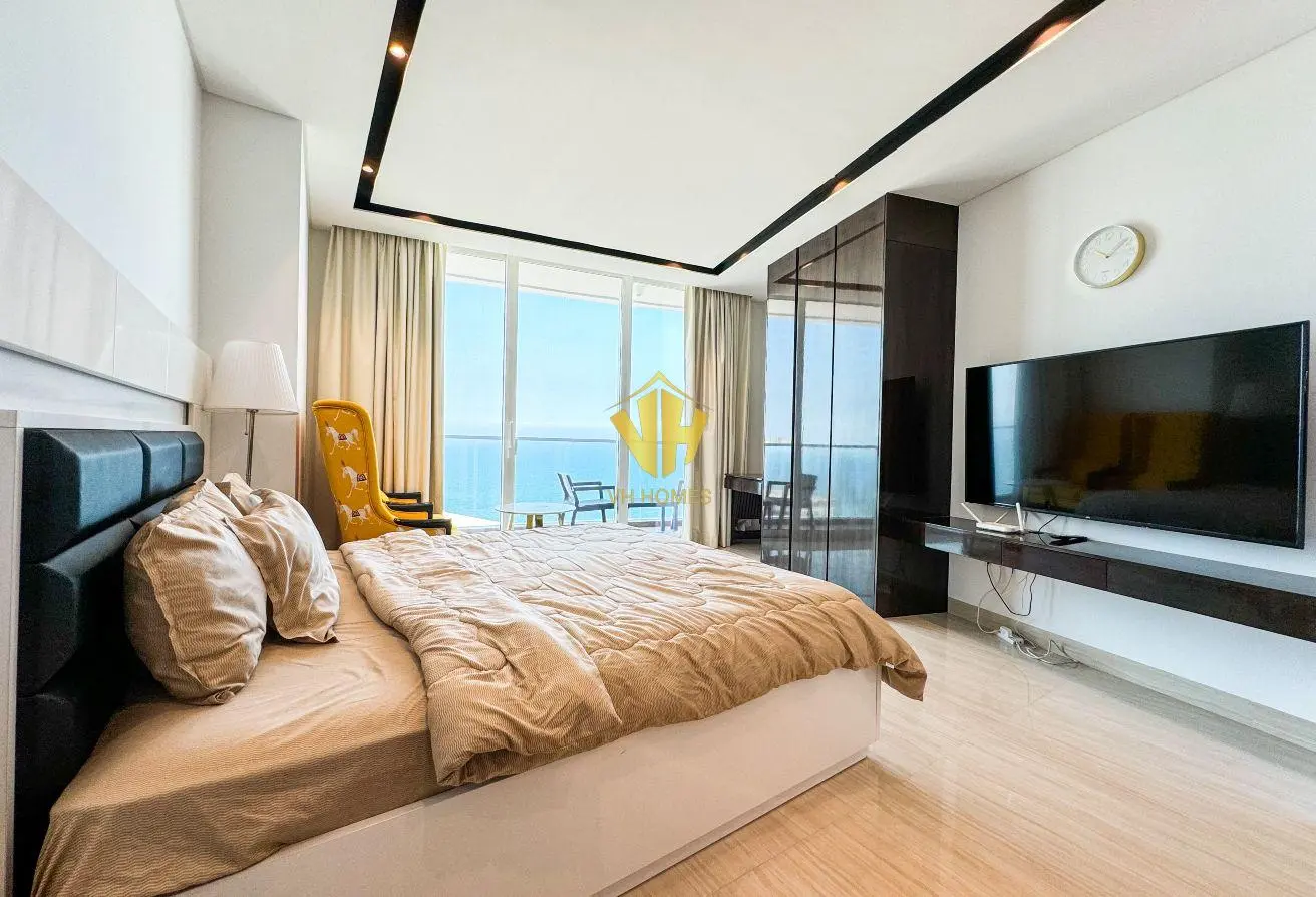 Spacious Seef Apartment for Rent | New, Sea View, Balcony, Beach Access, WiFi Included