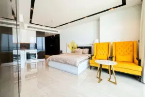 Spacious Seef Apartment for Rent | New, Sea View, Balcony, Beach Access, WiFi Included