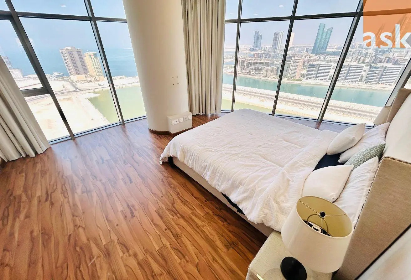 One-Bedroom Seef Apartment with Full Sea View for Rent