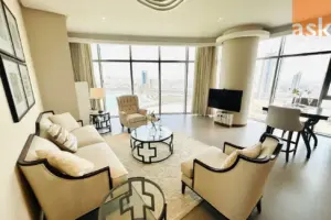 One-Bedroom Seef Apartment with Full Sea View for Rent