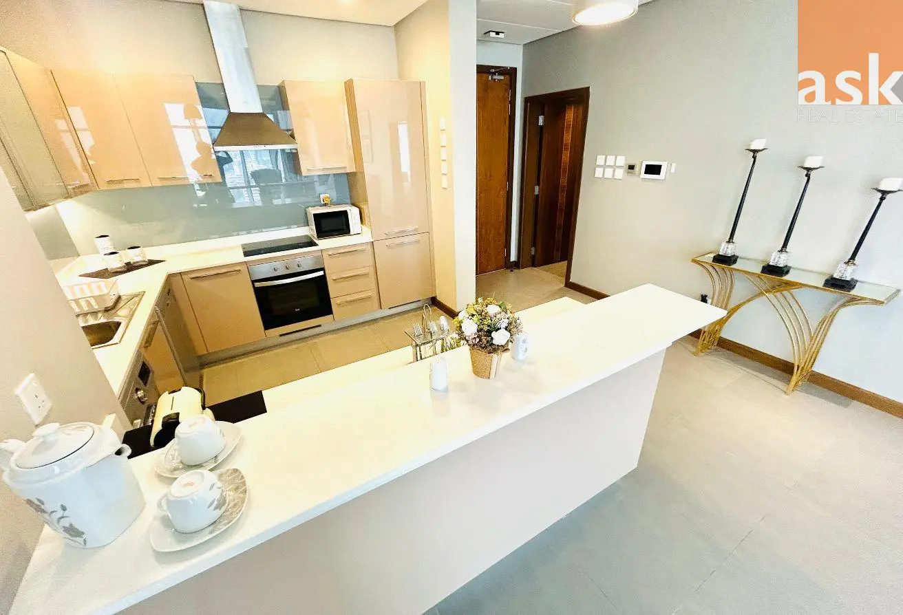 One-Bedroom Seef Apartment with Full Sea View for Rent