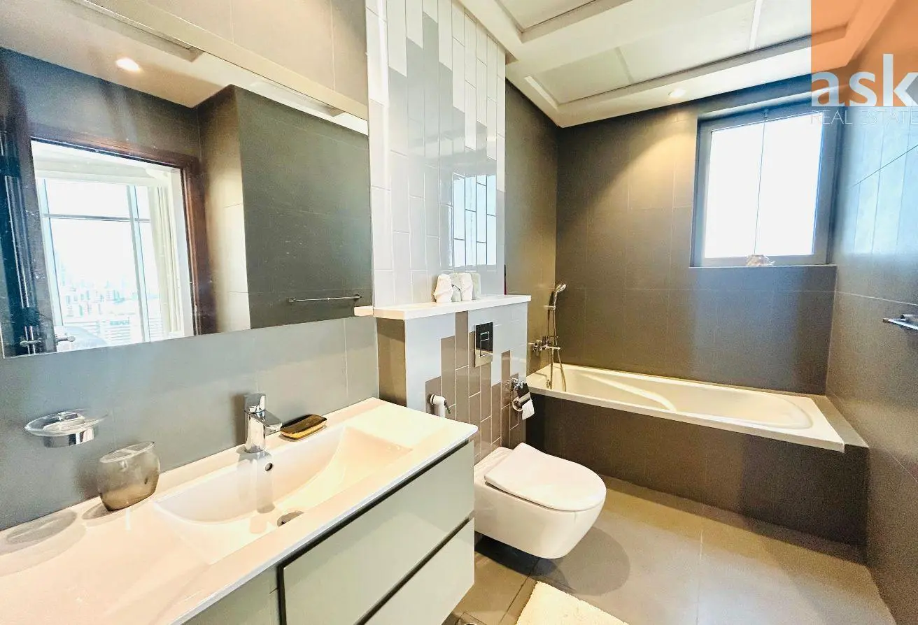 One-Bedroom Seef Apartment with Full Sea View for Rent