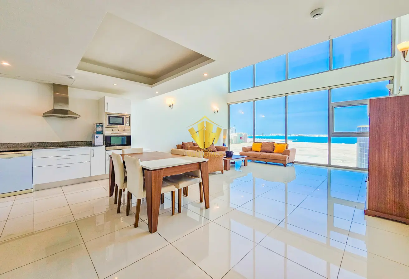 Spacious Sea-View Duplex Apartment for Rent in Al Juffair – Modern Design, Expansive Layout, Stunning Views