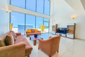 Spacious Sea-View Duplex Apartment for Rent in Al Juffair – Modern Design, Expansive Layout, Stunning Views