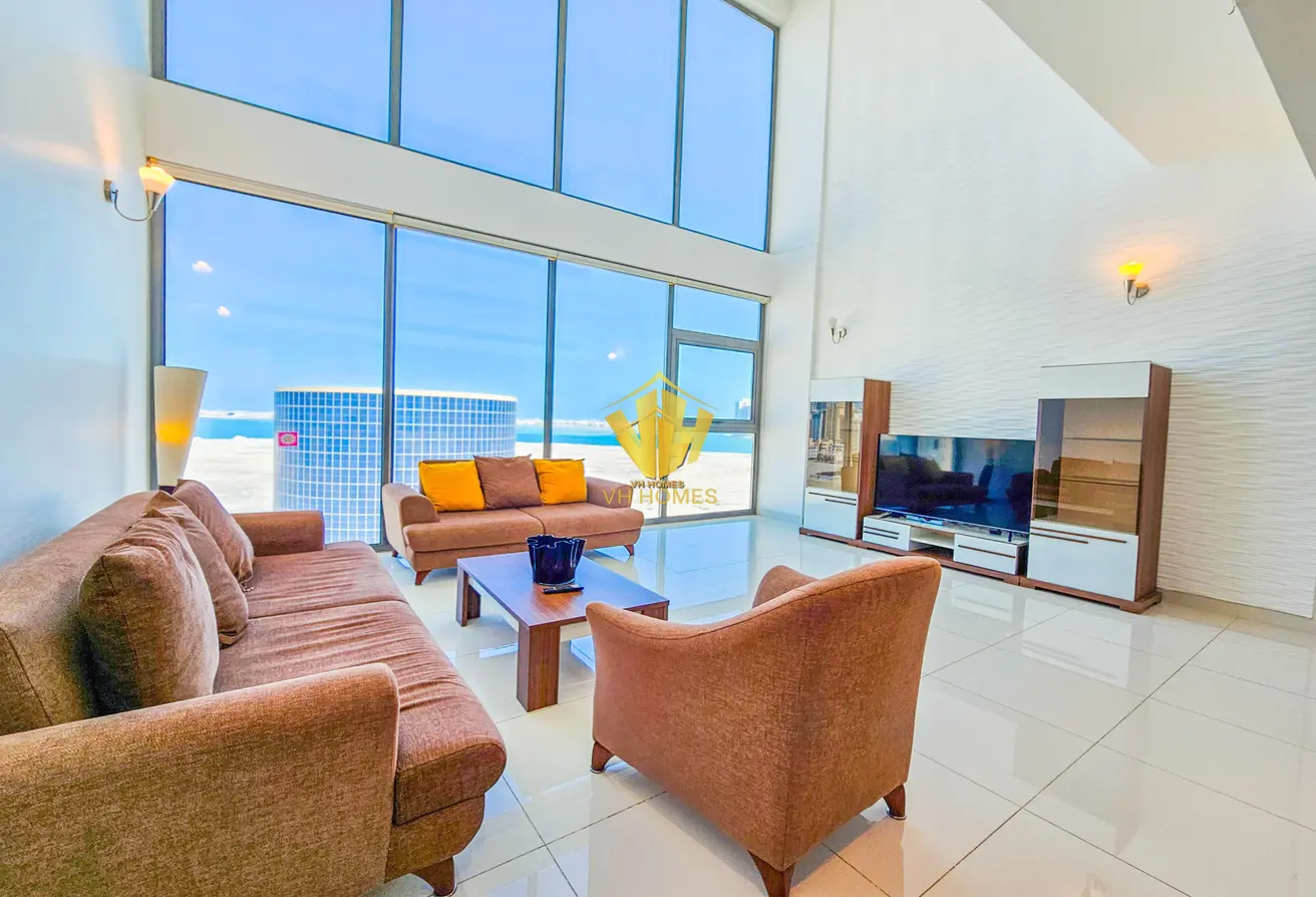 Spacious Sea-View Duplex Apartment for Rent in Al Juffair – Modern Design, Expansive Layout, Stunning Views