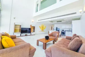 Spacious Sea-View Duplex Apartment for Rent in Al Juffair – Modern Design, Expansive Layout, Stunning Views