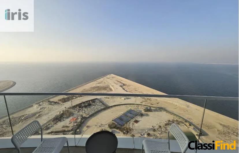 Spacious Sea View Studio with Private Balcony for Rent in Seef Area