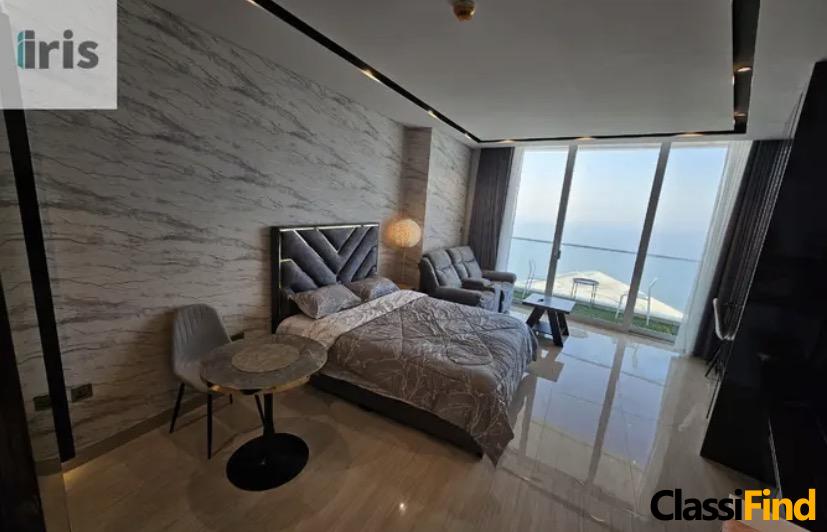 Spacious Sea View Studio with Private Balcony for Rent in Seef Area