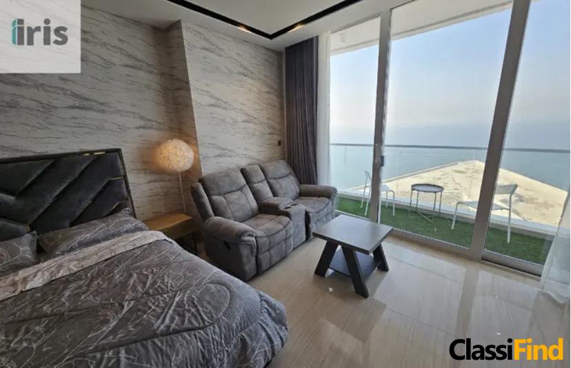 Spacious Sea View Studio with Private Balcony for Rent in Seef Area