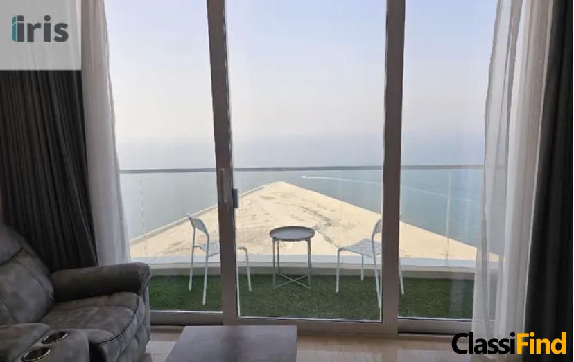 Spacious Sea View Studio with Private Balcony for Rent in Seef Area