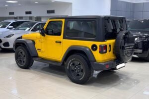 2021 Jeep Wrangler Sport – Yellow, 42,450 Km, 6 Cylinders, 3.6L Engine, Alloy Wheels, Sensors, Bluetooth, Push Button Start, Camera, Cruise Control, 5 Seats