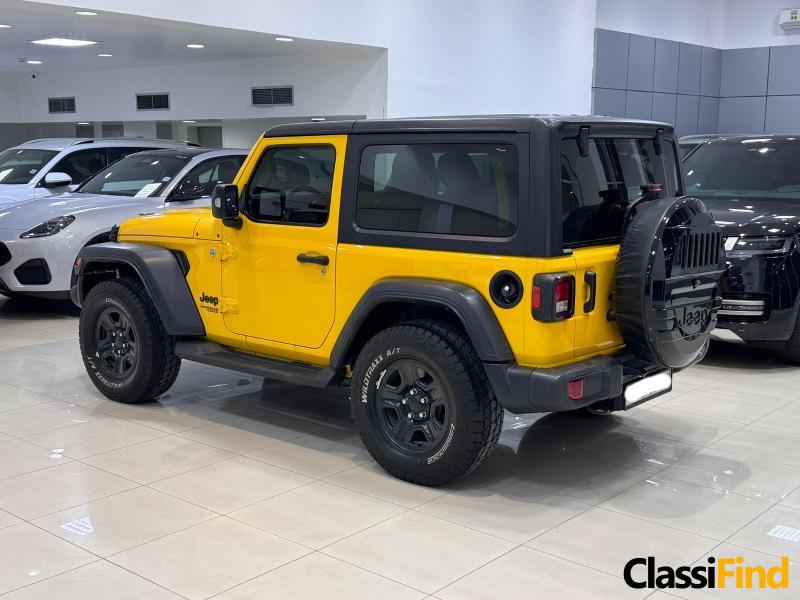 2021 Jeep Wrangler Sport – Yellow, 42,450 Km, 6 Cylinders, 3.6L Engine, Alloy Wheels, Sensors, Bluetooth, Push Button Start, Camera, Cruise Control, 5 Seats