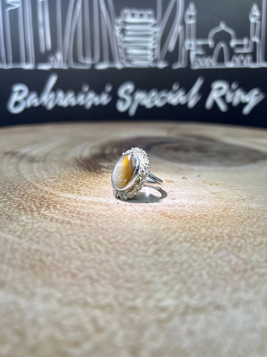 Stone – Aqeeq Origin – Yemen Italian silver ladies ring