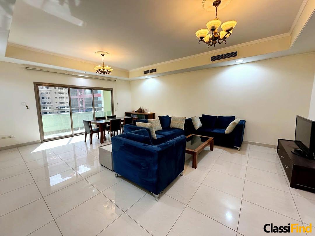 Spacious 2BR apartment in Juffair with maid room, store room, and 3 balconies — all in a premium high-rise with city views