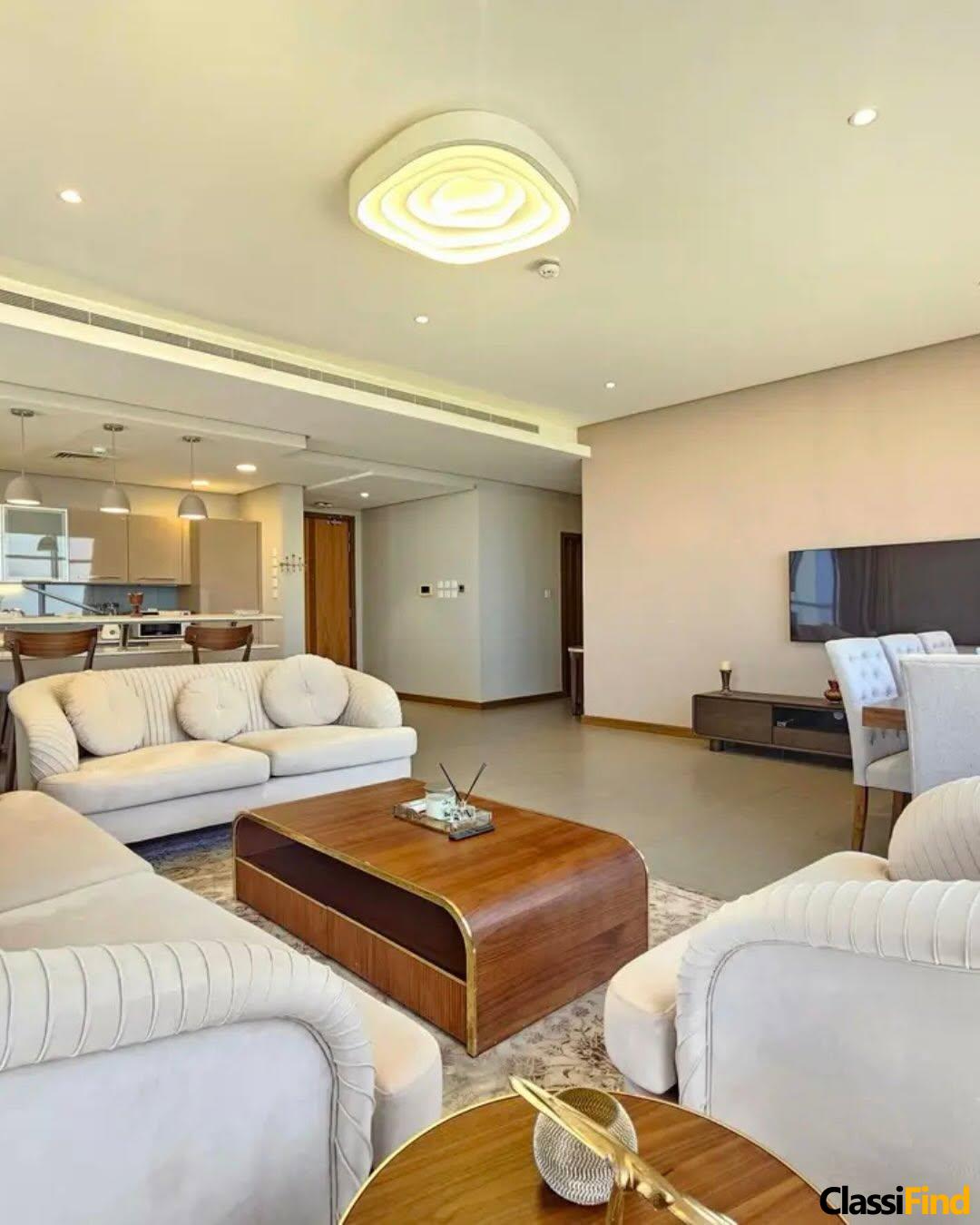 Experience refined living in this newly renovated high-floor 2-bedroom apartment in the heart of Seef, just steps away from City Centre Bahrain