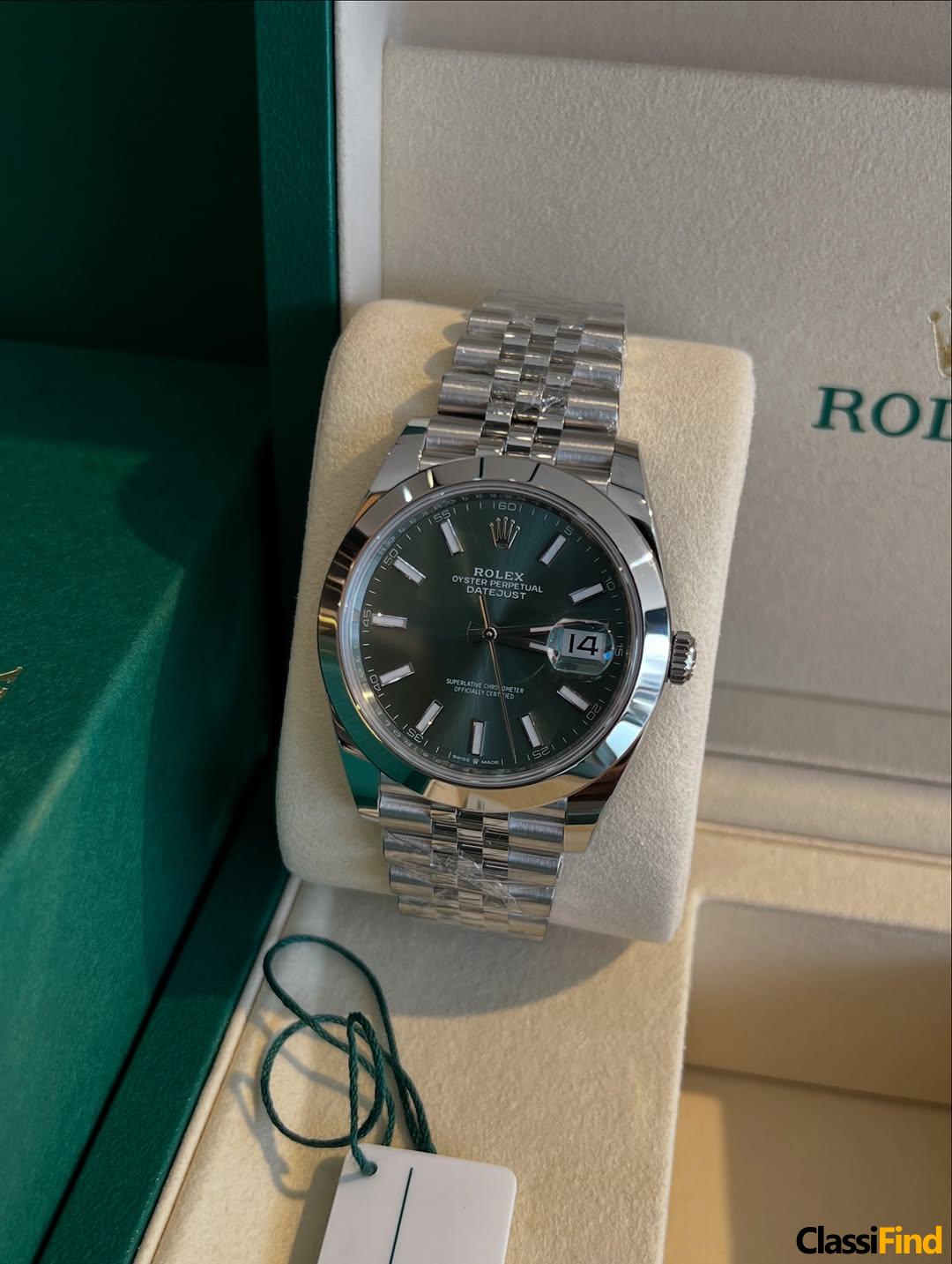 Datejust Mint Green Steel Reference 126300 Size 41 mm