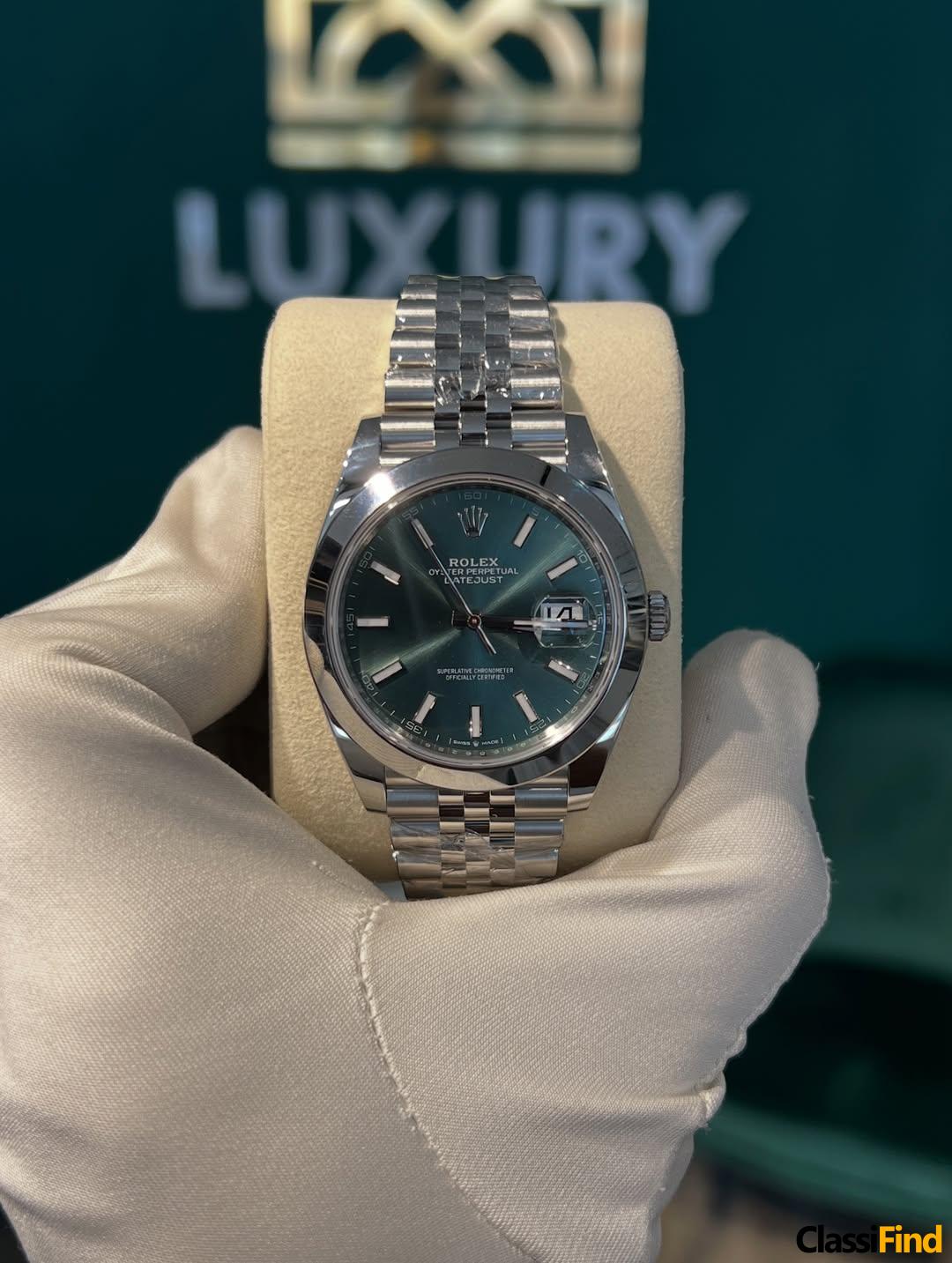 Datejust Mint Green Steel Reference 126300 Size 41 mm