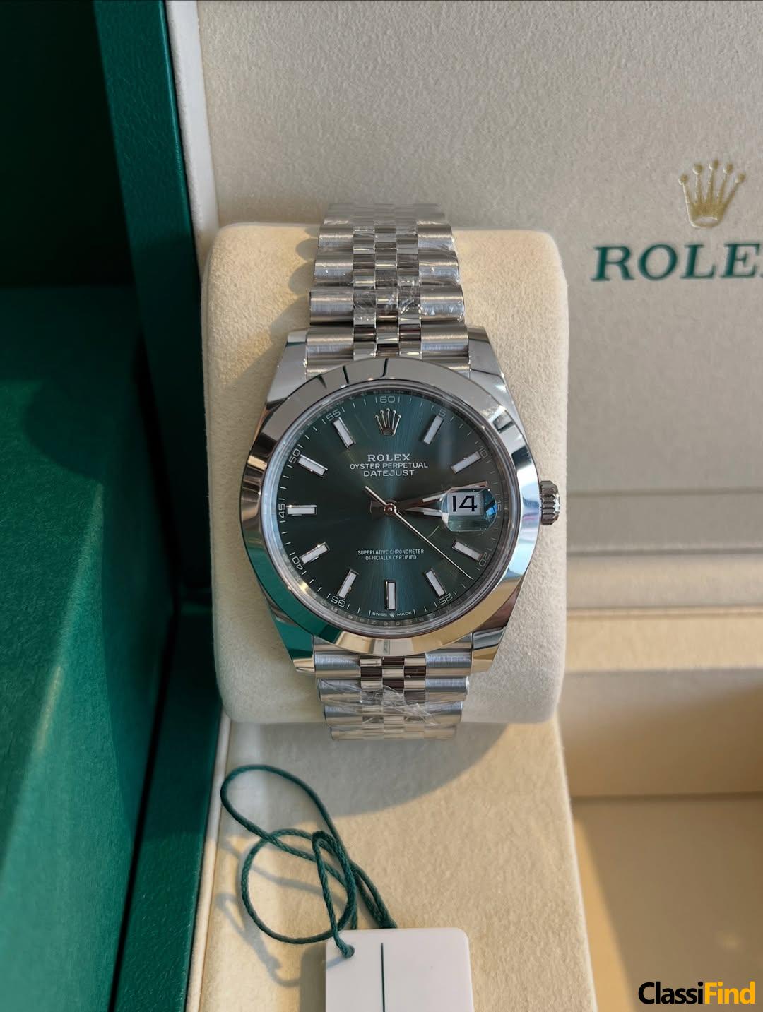 Datejust Mint Green Steel Reference 126300 Size 41 mm