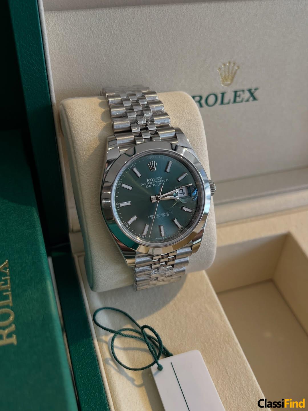 Datejust Mint Green Steel Reference 126300 Size 41 mm