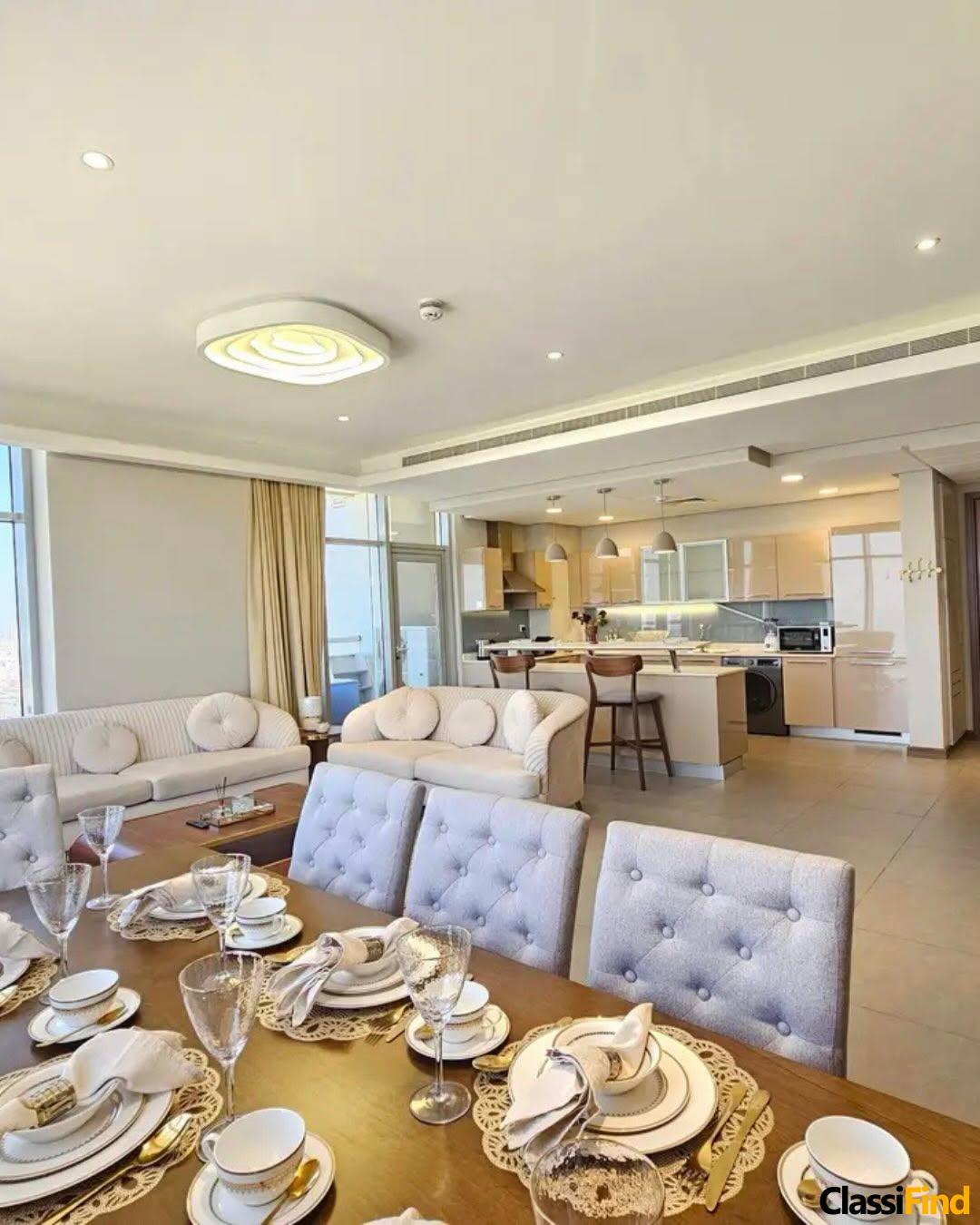 Experience refined living in this newly renovated high-floor 2-bedroom apartment in the heart of Seef, just steps away from City Centre Bahrain