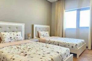 Experience refined living in this newly renovated high-floor 2-bedroom apartment in the heart of Seef, just steps away from City Centre Bahrain