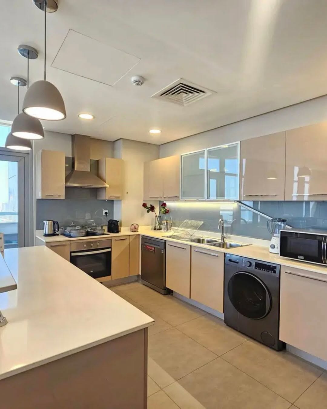 Experience refined living in this newly renovated high-floor 2-bedroom apartment in the heart of Seef, just steps away from City Centre Bahrain