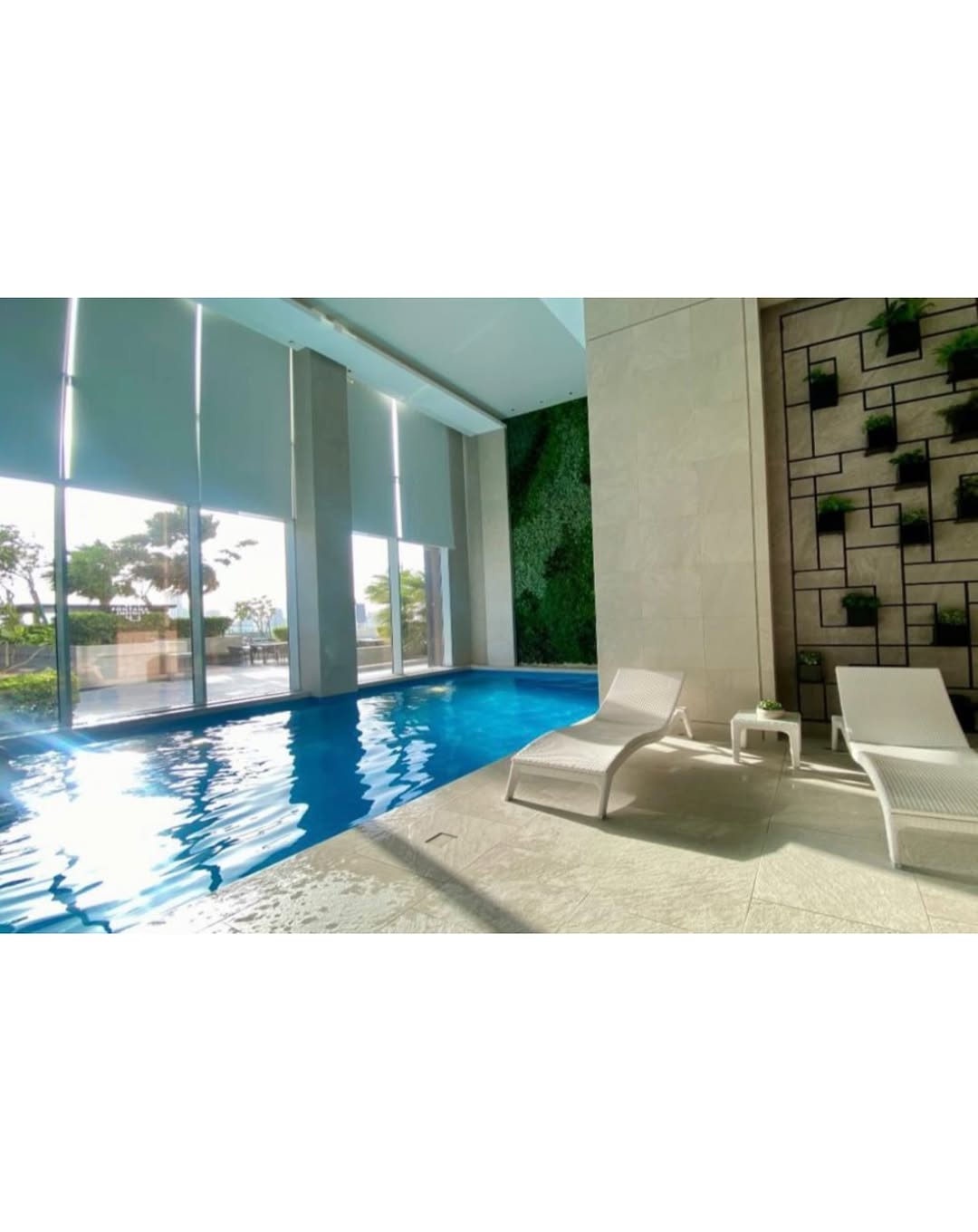 A luxurious, fully furnished studio apartment with a sea view