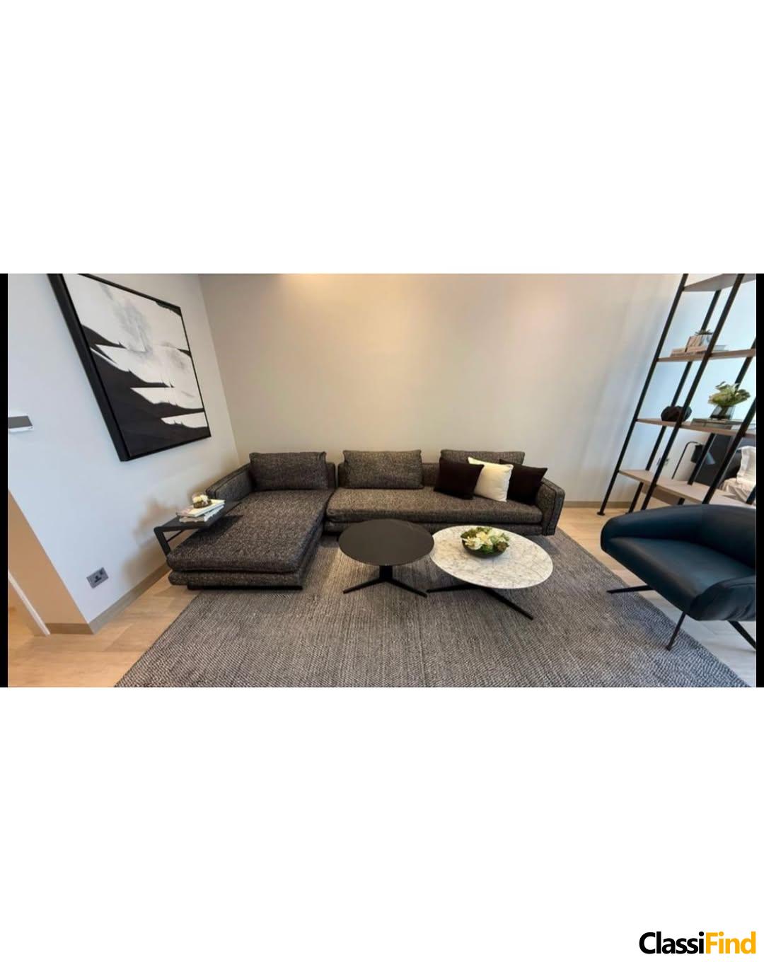 A luxurious, fully furnished studio apartment with a sea view