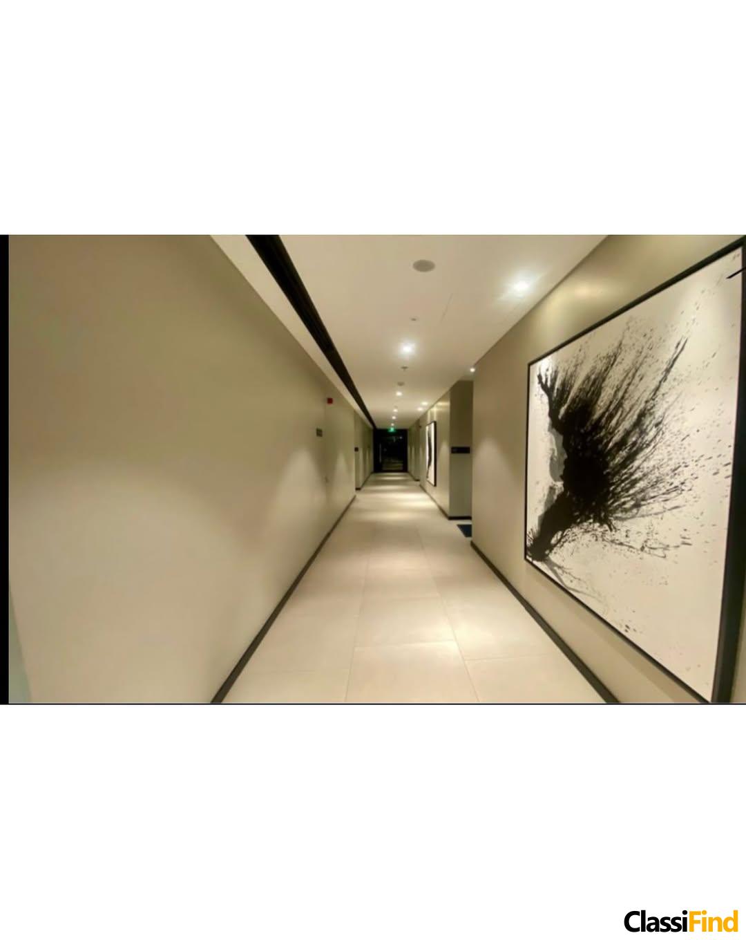 A luxurious, fully furnished studio apartment with a sea view