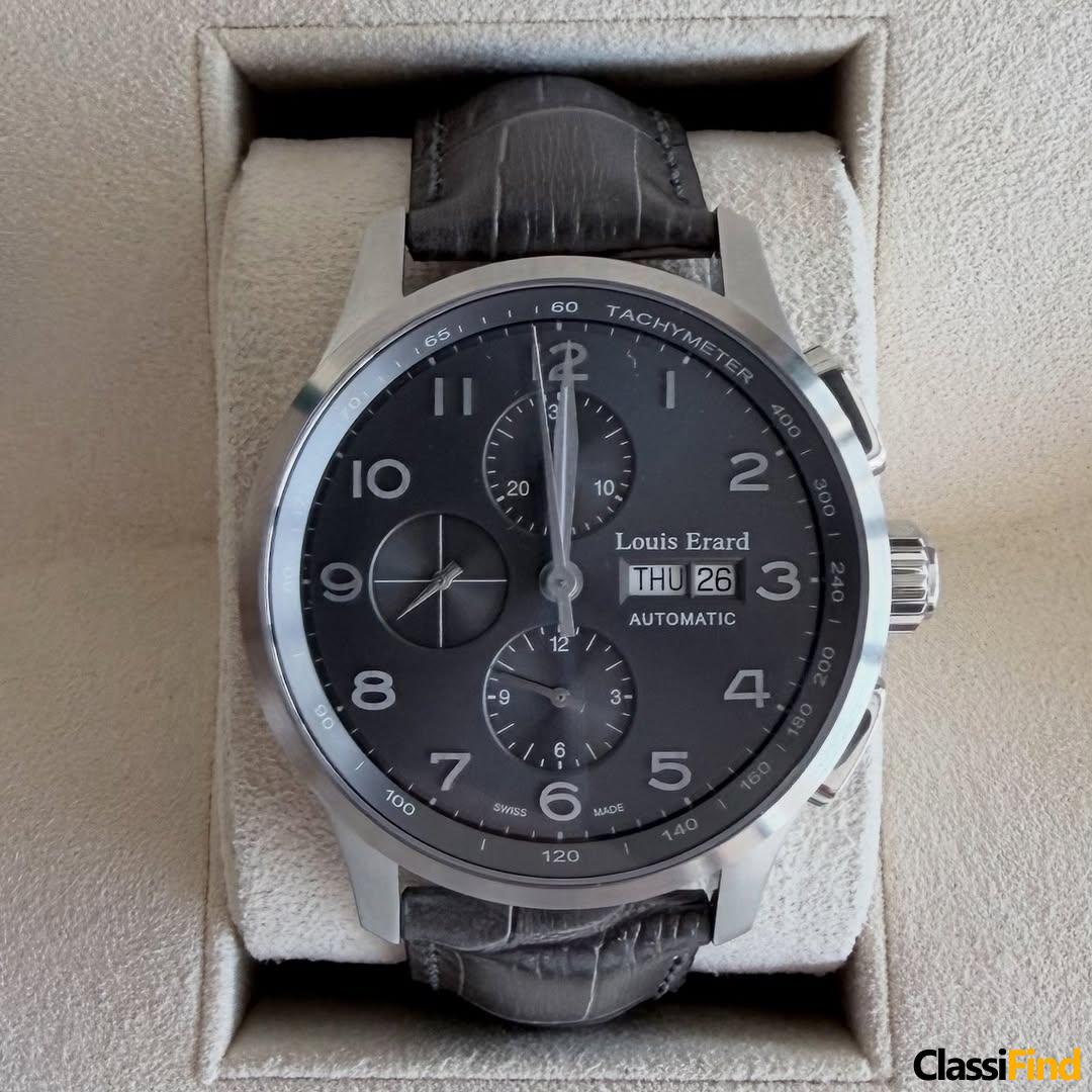Louis Erarad 1931 Chrono Steel & Alligator Strap