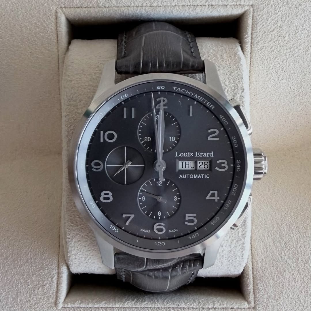 Louis Erarad 1931 Chrono Steel & Alligator Strap