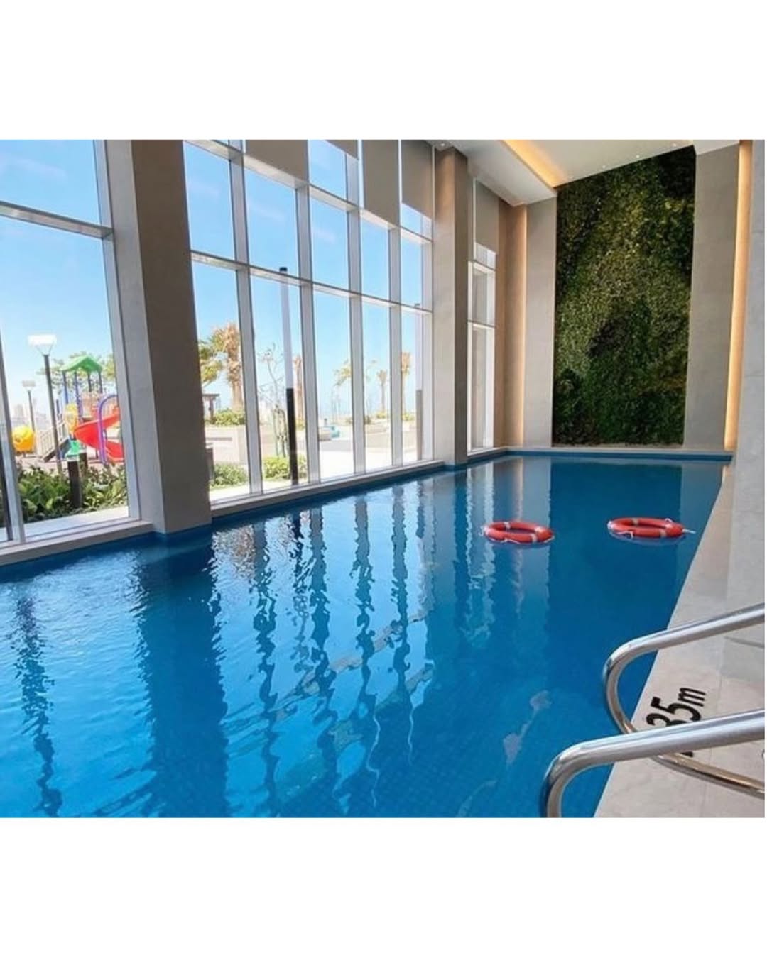 A luxurious, fully furnished studio apartment with a sea view