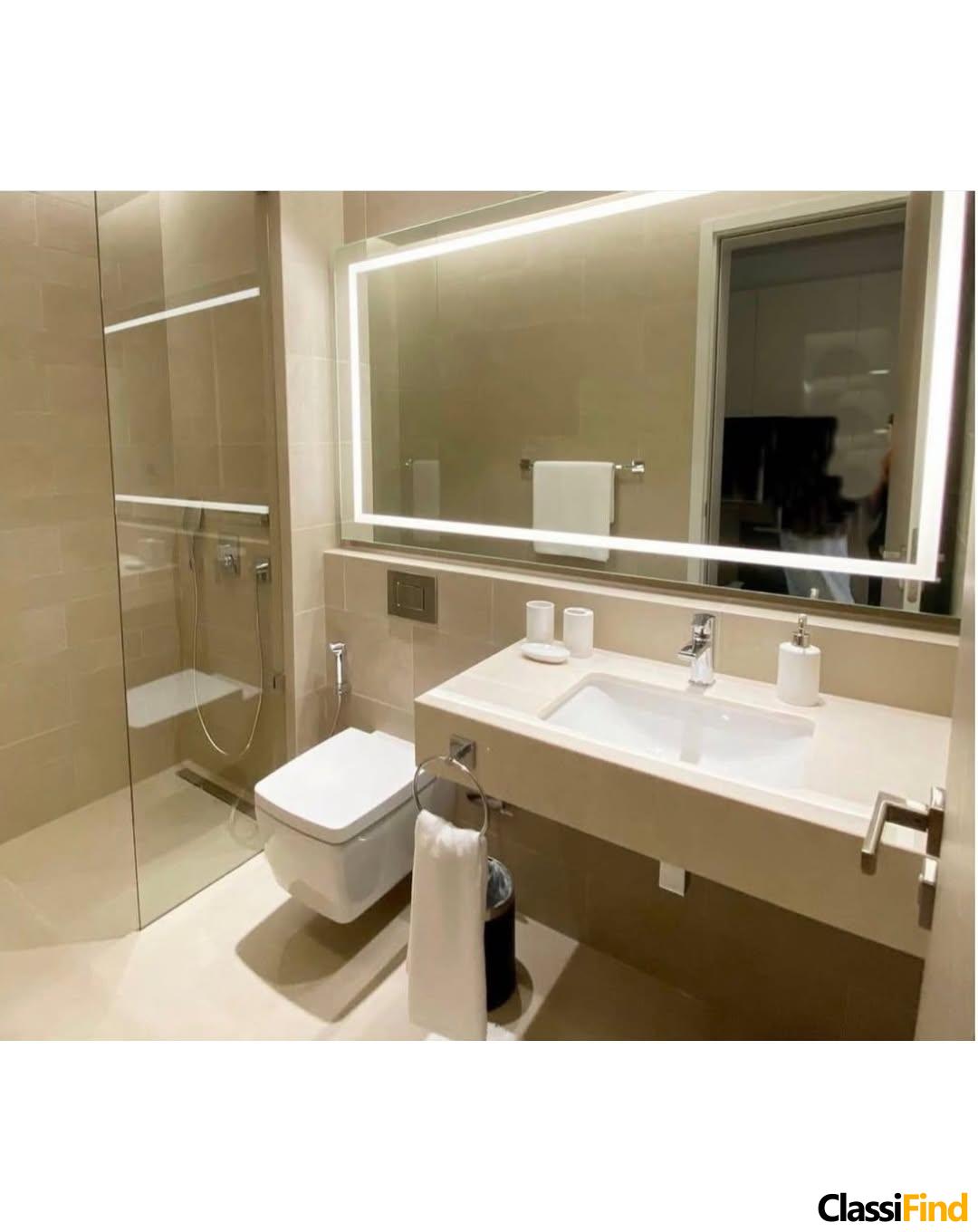 A luxurious, fully furnished studio apartment with a sea view