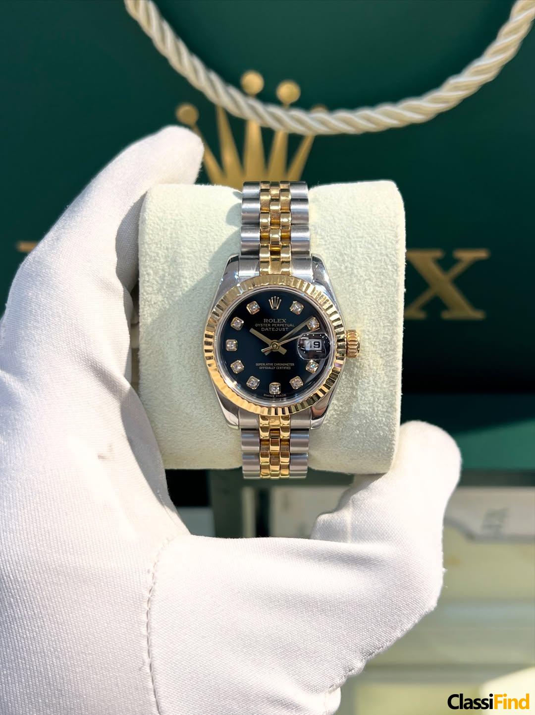 Datejust Two tone ✨ Reference 179173 Diamond black dial Size 26 mm