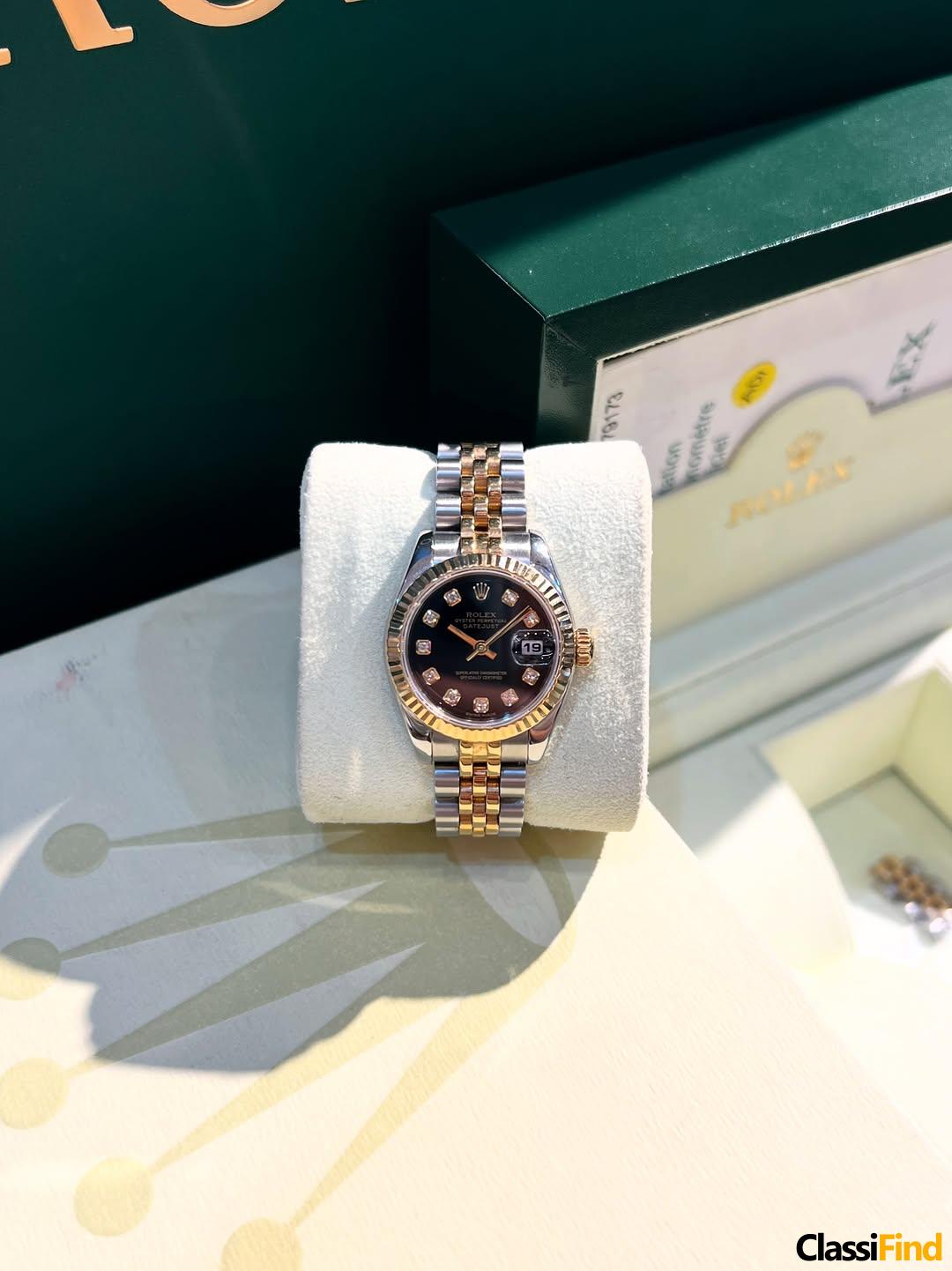 Datejust Two tone ✨ Reference 179173 Diamond black dial Size 26 mm