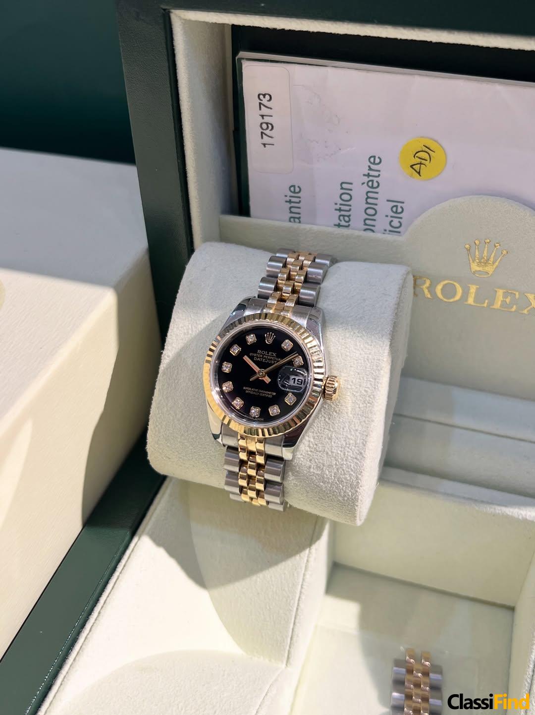 Datejust Two tone ✨ Reference 179173 Diamond black dial Size 26 mm