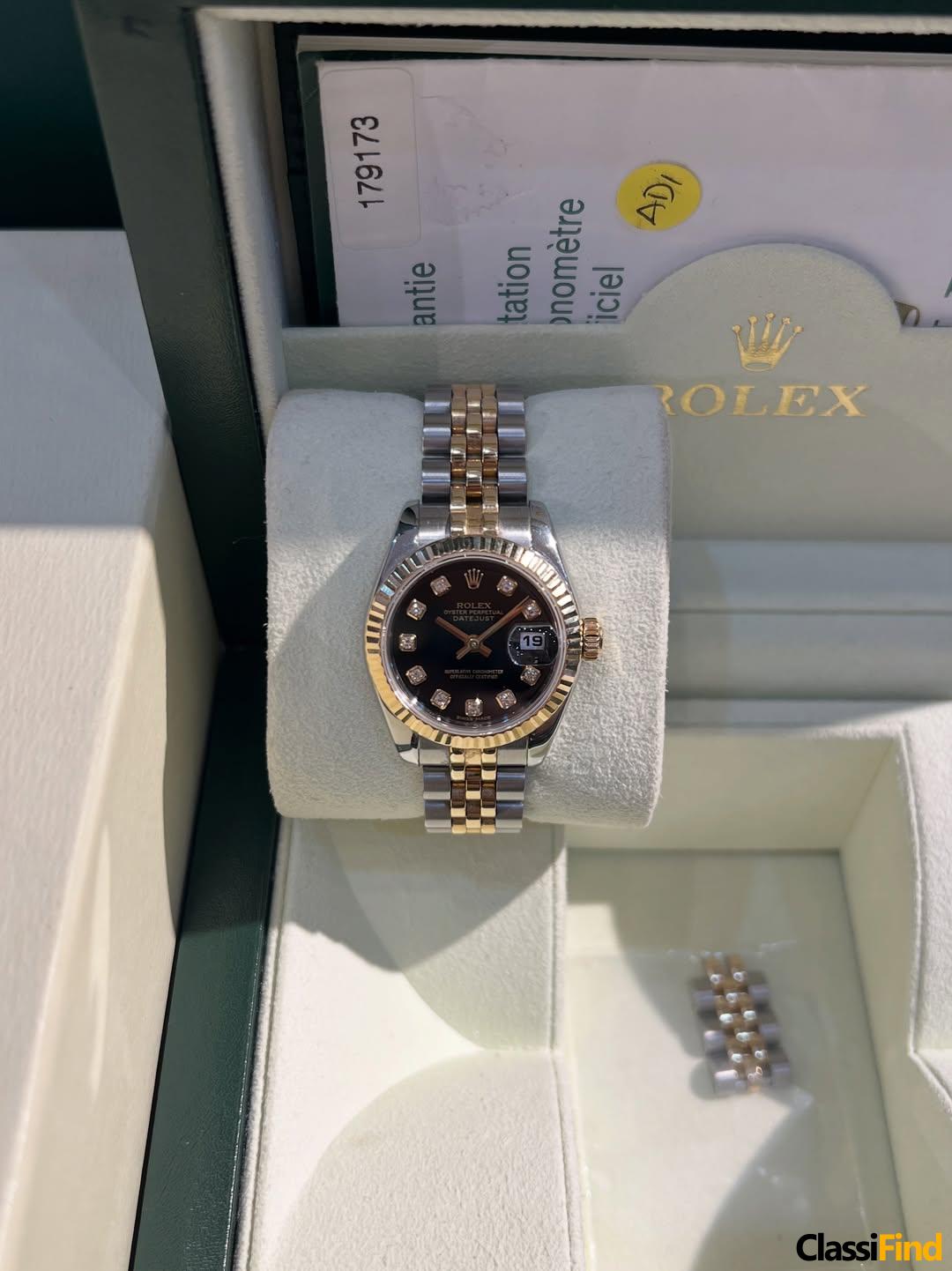 Datejust Two tone ✨ Reference 179173 Diamond black dial Size 26 mm