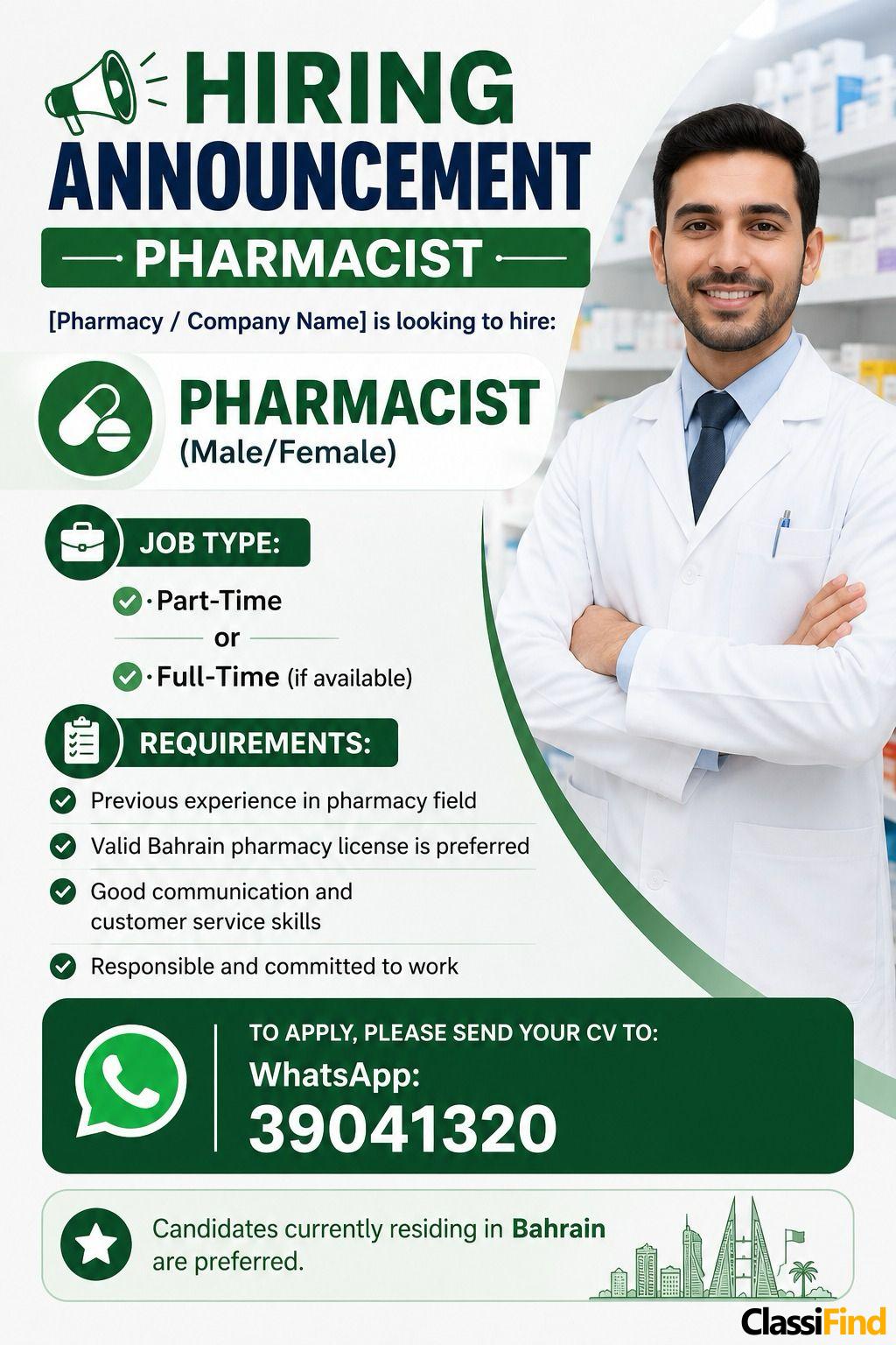 PHARMACIST For Hire