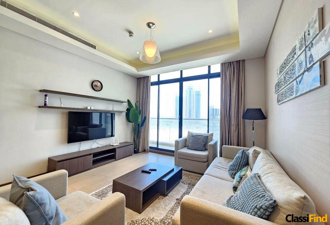 Modern 1BR Sea View Apartment for Rent in Seef – Hot Deal, Opposite City Centre
