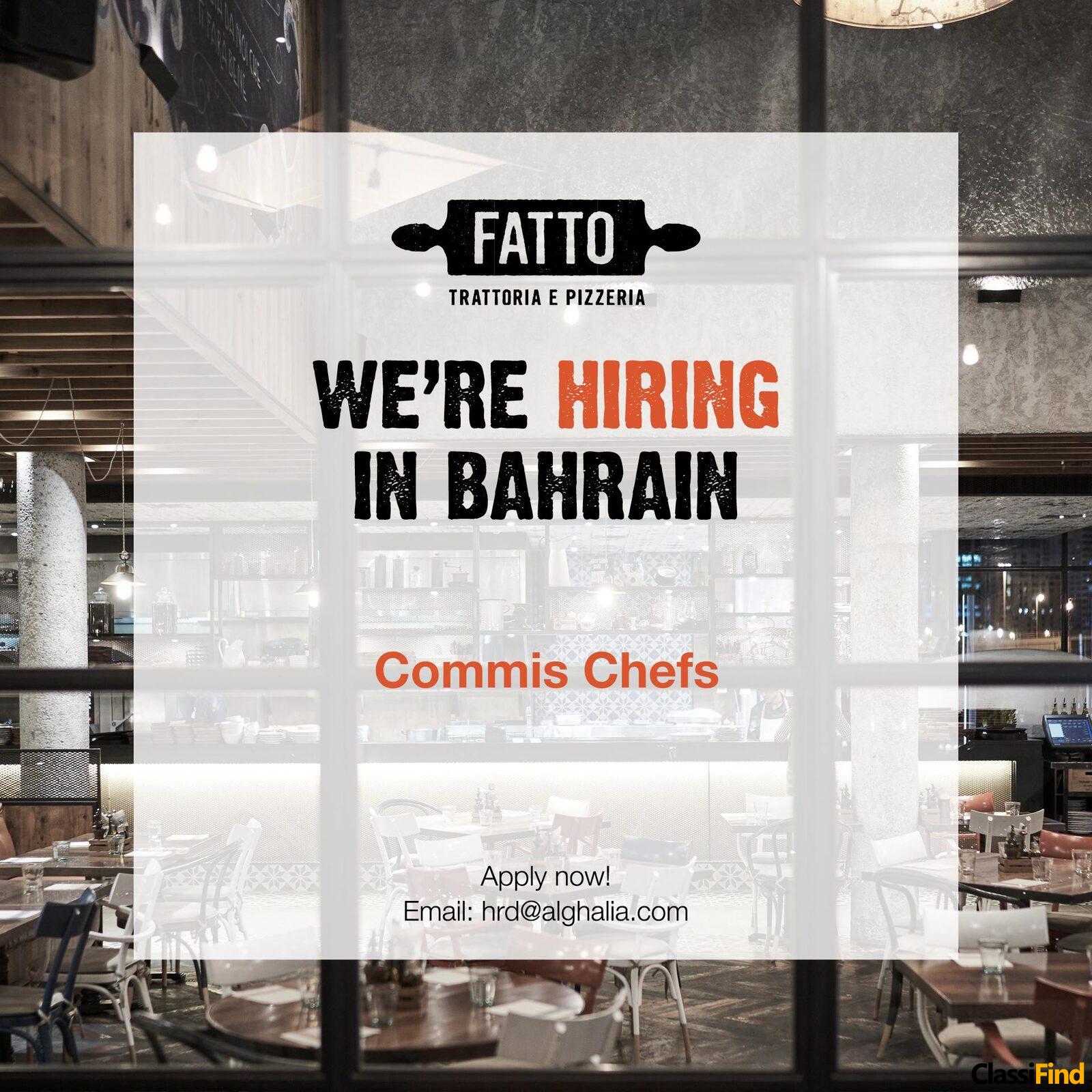 Job Vacancy – Cooks, Italian Cuisine