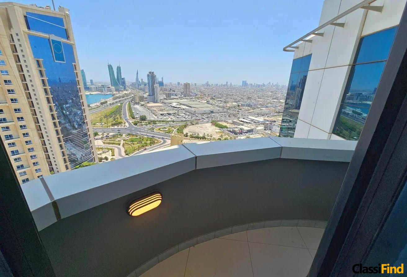 Brand New High-Floor Seef Apartment for Rent with Stunning Balcony Views